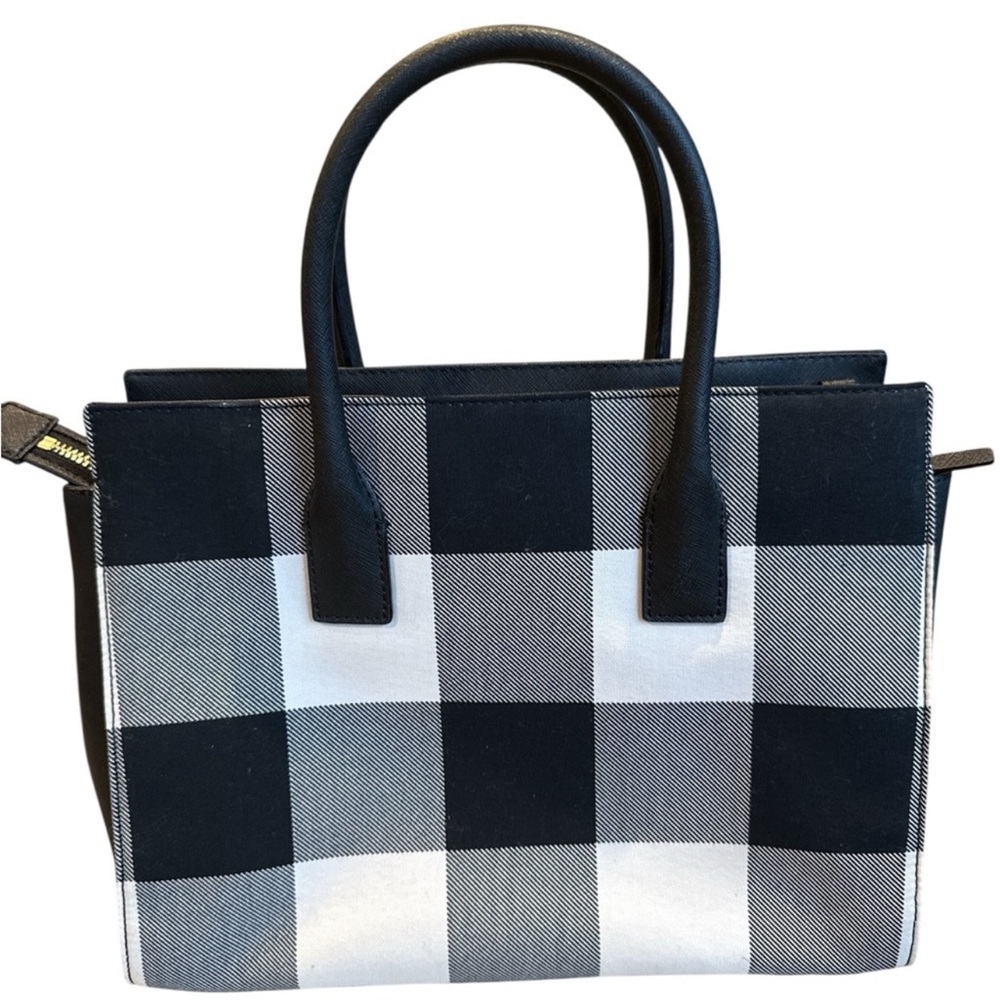 Kate Sade New York Cameron Street Candace Satchel, Black/White Plaid